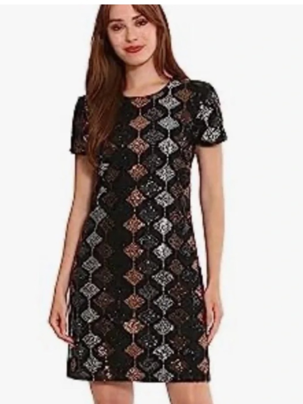 Clover and sloane, glamorous Black, Silver, and Gold design Sequin Dress